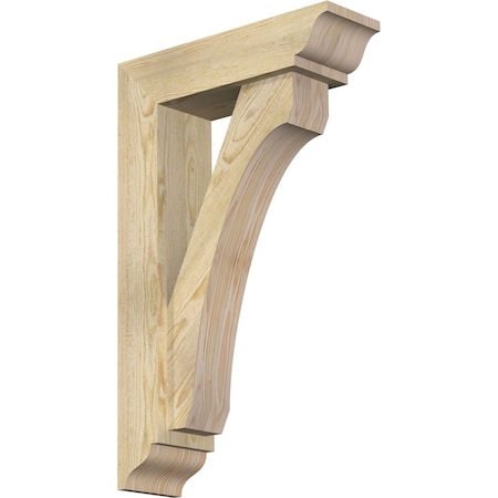 Ekena Millwork Legacy Traditional Rough Sawn Bracket w/ Offset Brace, Douglas Fir, 6"W x 20"D x 32"H BKT0604X20X32LEC01RDF